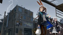 动漫&ldquo;明日方舟&rdquo;带兔耳朵的女角色个人桌面壁纸