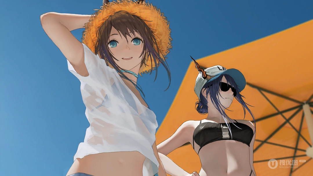 明日方舟女人物比基尼等创意手绘插画动漫壁纸下载