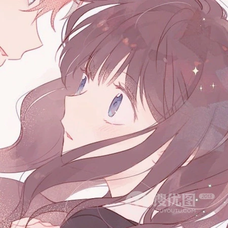 创意动漫男女接吻，牵手等一人一半头像图片