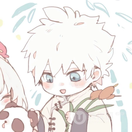 创意动漫男女接吻，牵手等一人一半头像图片