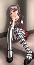 穿各种袜子袜装的二次元动漫线条感妹子插画图片合集