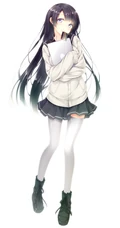穿各种袜子袜装的二次元动漫线条感妹子插画图片合集