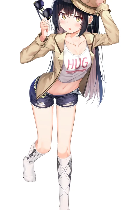 穿各种袜子袜装的二次元动漫线条感妹子插画图片合集