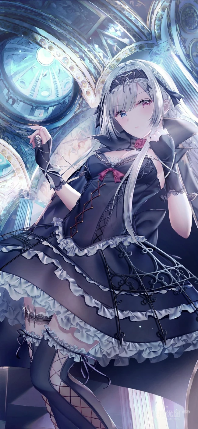 穿各种袜子袜装的二次元动漫线条感妹子插画图片合集