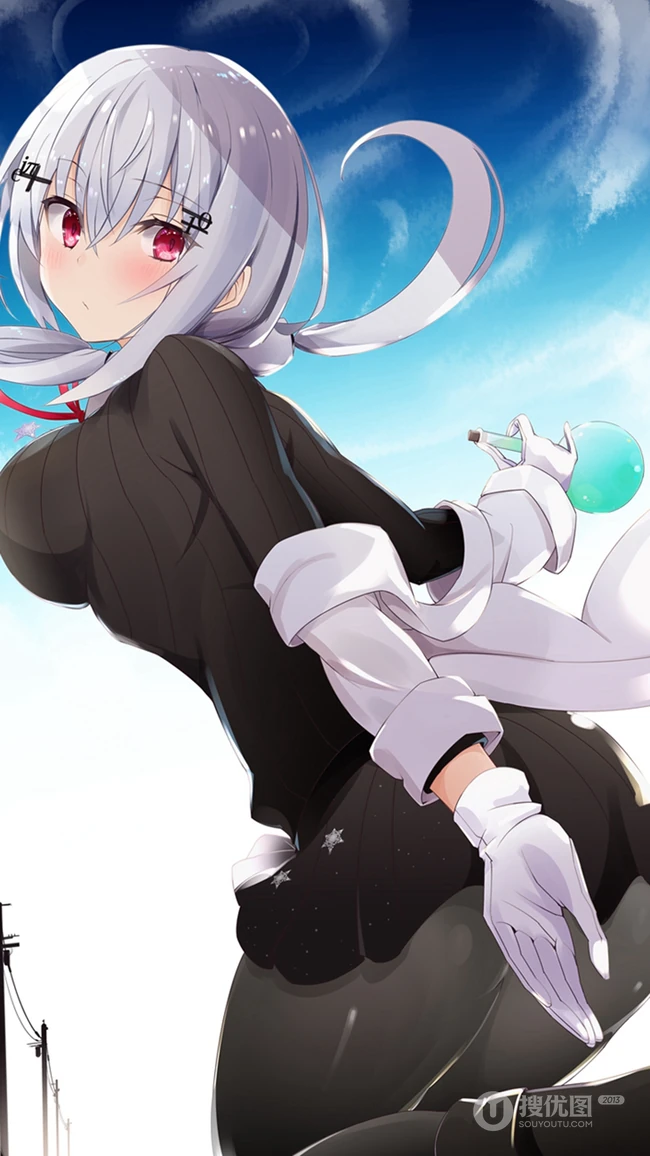穿各种袜子袜装的二次元动漫线条感妹子插画图片合集