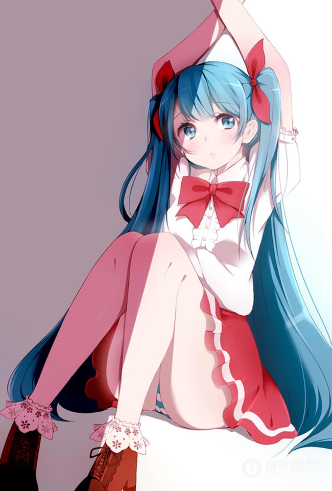 穿各种袜子袜装的二次元动漫线条感妹子插画图片合集