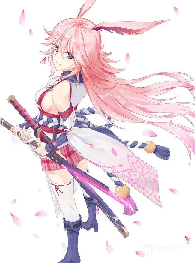 动漫手游《崩坏3》人物角色八重樱各种风格CG插画手绘多图图集