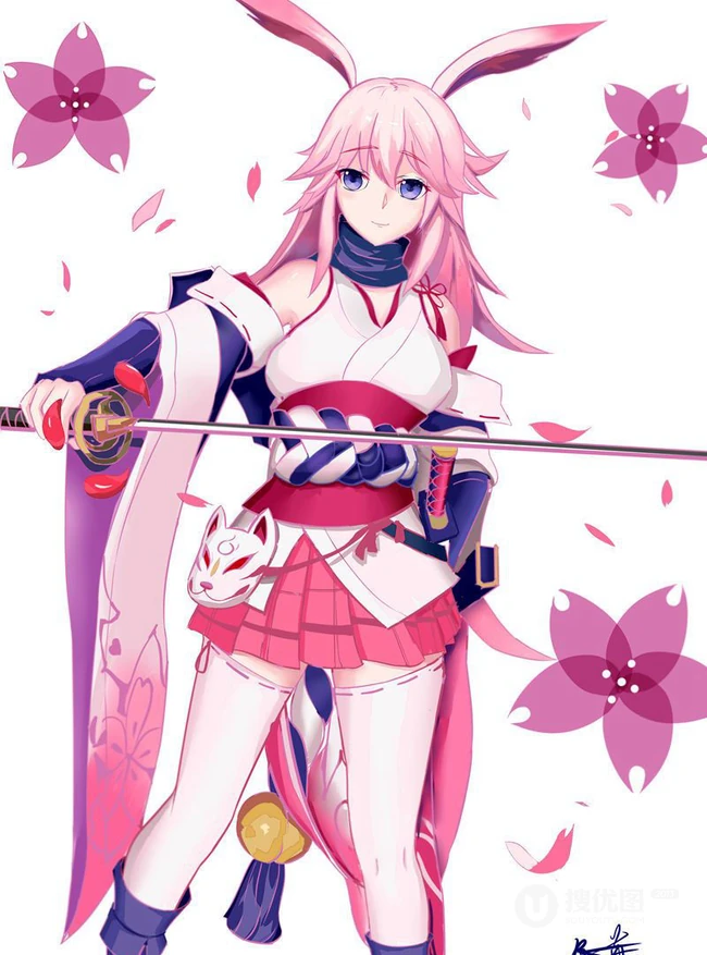 动漫手游《崩坏3》人物角色八重樱各种风格CG插画手绘多图图集