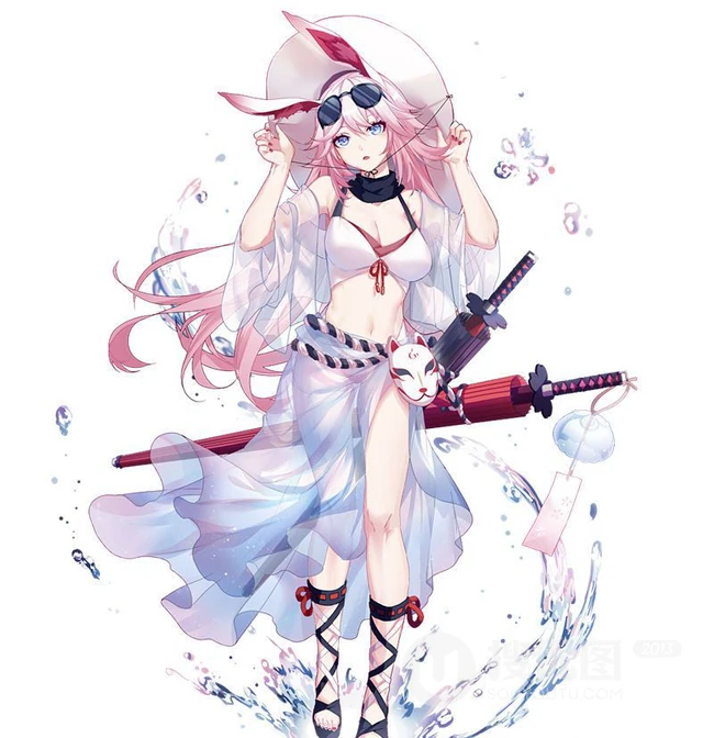 动漫手游《崩坏3》人物角色八重樱各种风格CG插画手绘多图图集