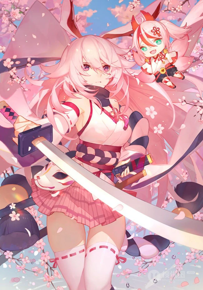 动漫手游《崩坏3》人物角色八重樱各种风格CG插画手绘多图图集