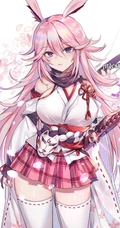 动漫手游《崩坏3》人物角色八重樱各种风格CG插画手绘多图图集