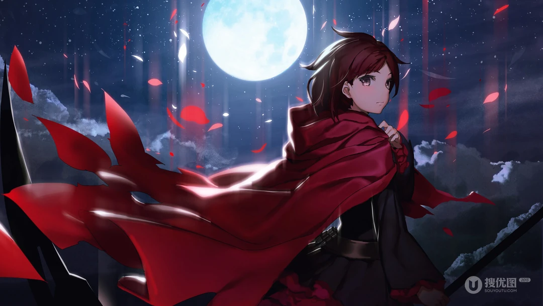 美国动画&ldquo;RWBY&rdquo;女主角创意酷插画手机壁纸