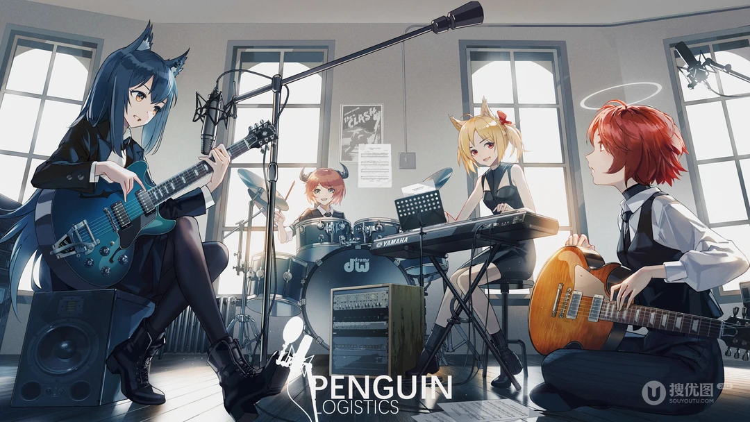 动漫&ldquo;明日方舟&rdquo;骑机车的女角色们，很酷