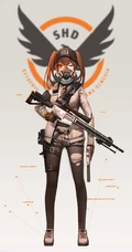 拿着步枪的动漫美女战士手机壁纸