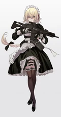 拿着步枪的动漫美女战士手机壁纸
