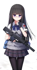 拿着步枪的动漫美女战士手机壁纸