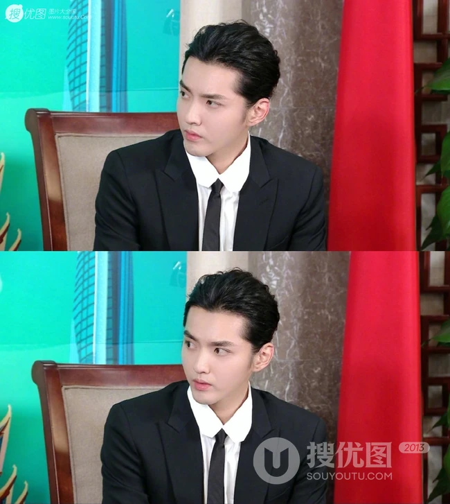 吴亦凡西装衬衫加领带俊朗帅气写真图片