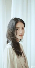 侧脸气质女生张芷溪清新淡雅竖纹休闲西装气质写真