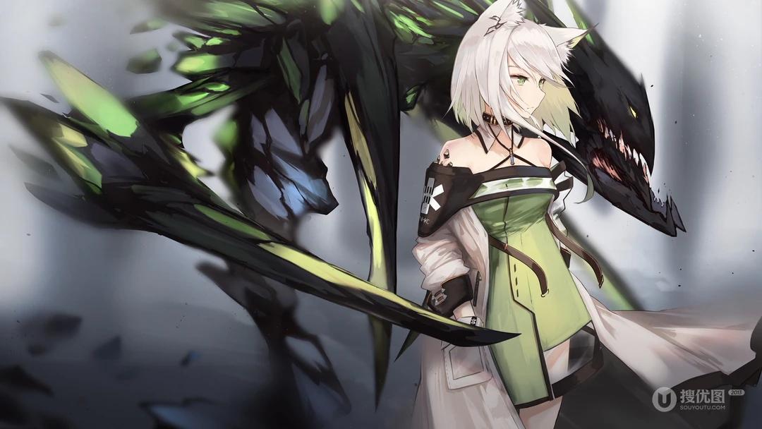 骑机车穿红色性感旗袍的动漫少女等2D动漫少女人物插画桌面壁纸