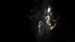 精选真男人壁纸，吸烟的邪恶人物和正在点烟的欧美西服型男桌面壁纸