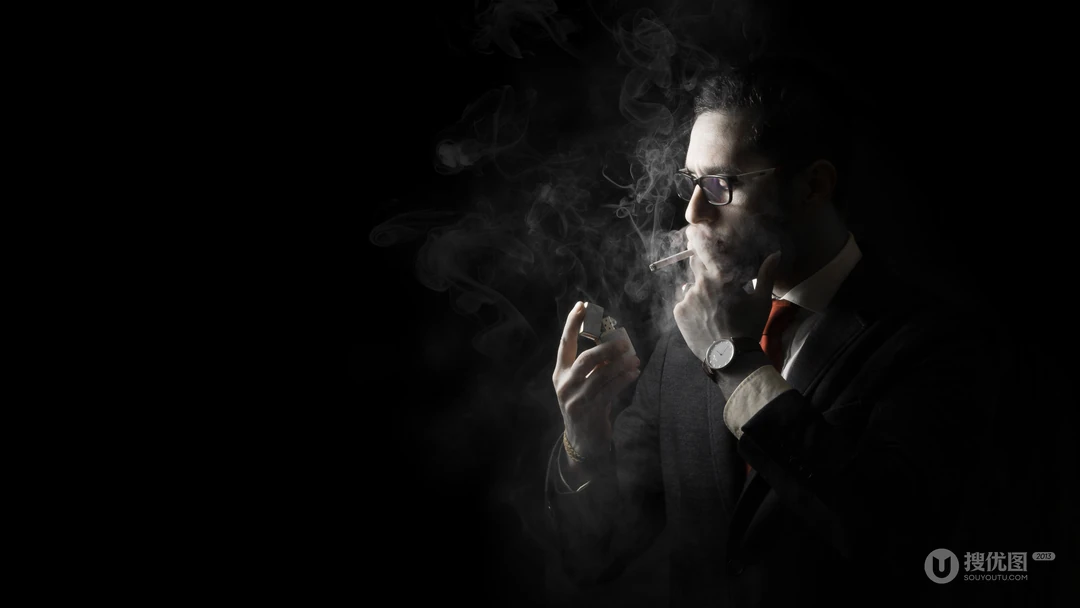 精选真男人壁纸，吸烟的邪恶人物和正在点烟的欧美西服型男桌面壁纸