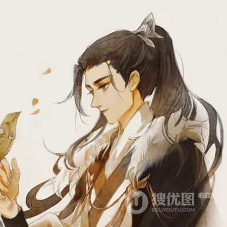 油墨手绘古风男生CP创意头像，一人一半QQ头像推荐