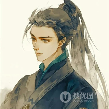 霸气古风油墨男头，帅气贼酷的手绘古风男QQ头像
