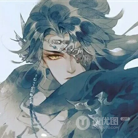 霸气古风油墨男头，帅气贼酷的手绘古风男QQ头像
