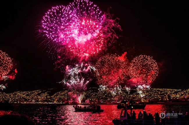 绽放在夜空中唯美浪漫又美丽的烟花图片