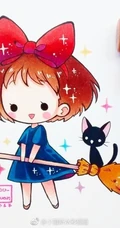 马克笔手绘的动漫人物，很可爱很Q版的马克笔手绘效果图