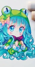 马克笔手绘的动漫人物，很可爱很Q版的马克笔手绘效果图