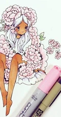 简单马克笔手绘图片，美丽的花仙子，每一个都是小仙女