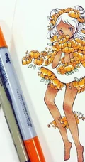 简单马克笔手绘图片，美丽的花仙子，每一个都是小仙女