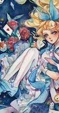 梦幻水彩插画作品，这种画的感觉好棒，让人有一种静静的感觉