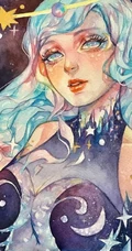 梦幻水彩插画作品，这种画的感觉好棒，让人有一种静静的感觉