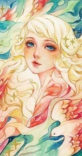 梦幻水彩插画作品，这种画的感觉好棒，让人有一种静静的感觉