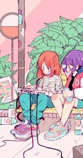 酷酷的创可贴叛逆少女插画图片，配色和构图值得称赞的画集