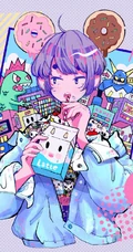 酷酷的创可贴叛逆少女插画图片，配色和构图值得称赞的画集