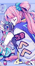 酷酷的创可贴叛逆少女插画图片，配色和构图值得称赞的画集