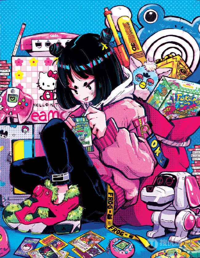 酷酷的创可贴叛逆少女插画图片，配色和构图值得称赞的画集
