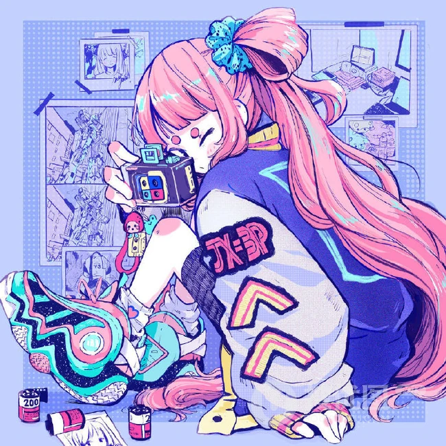 酷酷的创可贴叛逆少女插画图片，配色和构图值得称赞的画集