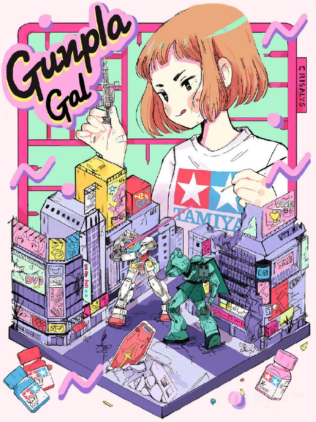 酷酷的创可贴叛逆少女插画图片，配色和构图值得称赞的画集