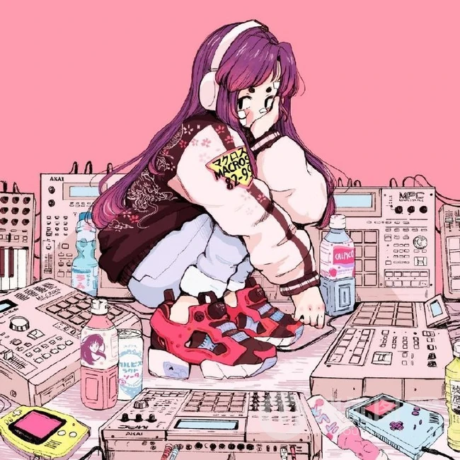 酷酷的创可贴叛逆少女插画图片，配色和构图值得称赞的画集