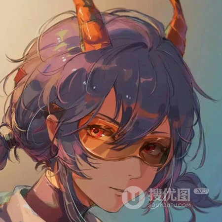 红色瞳孔动漫人物插画酷头像