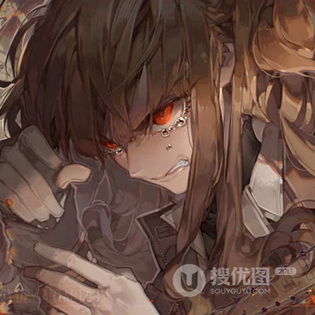 红色瞳孔动漫人物插画酷头像