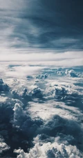 飞机划过的天空，恶劣天气云层高清摄影风景手机壁纸