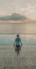 我的爱拥抱太阳，唯美的自然风景加欧美美女的场景高清手机壁纸