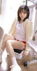 纯天然清新元气少女运动短裤居家慢生活清新写真图片集