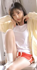 纯天然清新元气少女运动短裤居家慢生活清新写真图片集