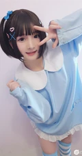 齐刘海短发网红COS女生萌妹古川很甜很撩翘屁股可爱写真图片